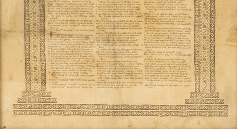 Antique Silk Broadside An Elegiac Poem Death of President George Washington 1800