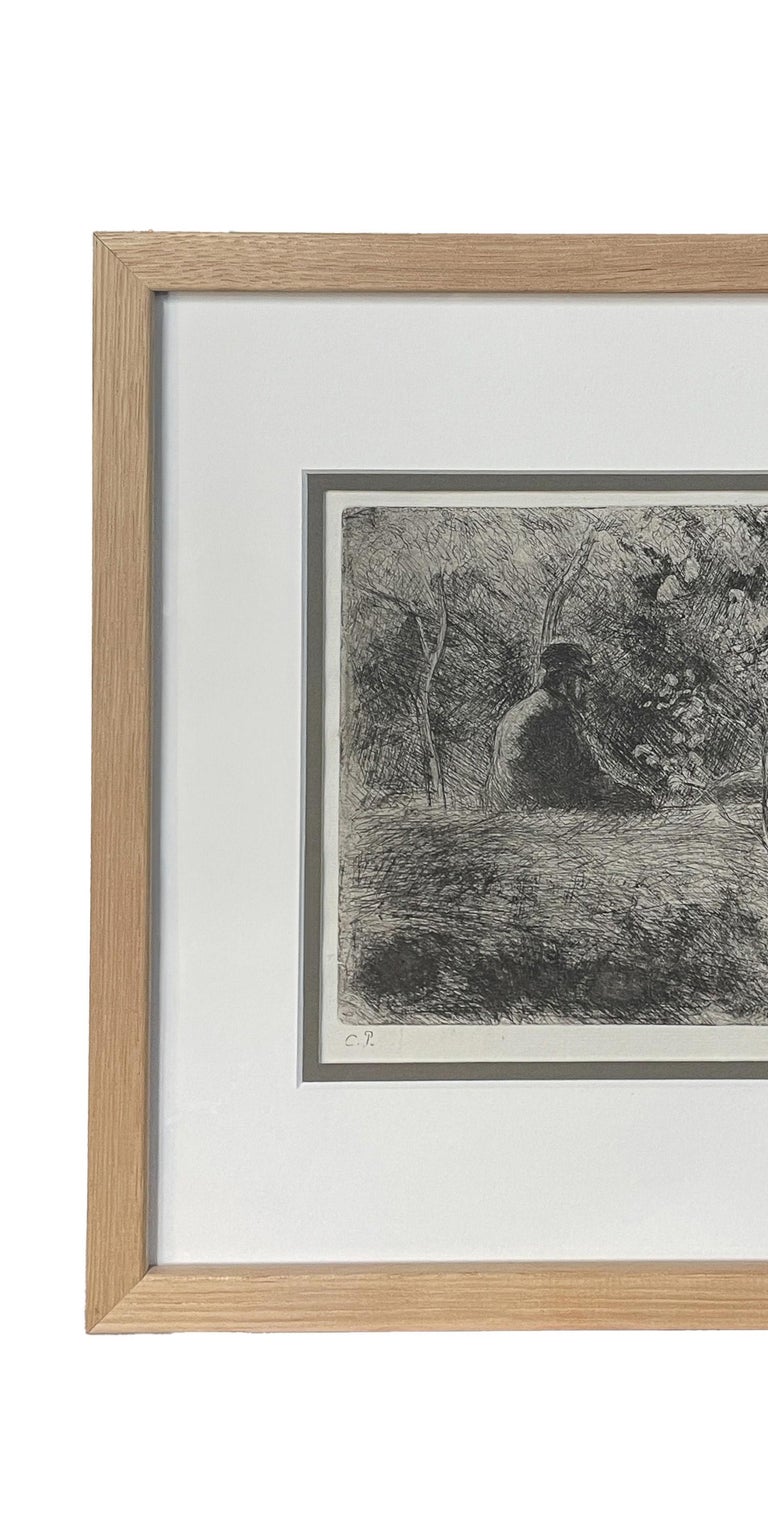 Antique French Etching Aquatint Drypoint "Epos du Dimanche dans le Bois" #5 of Edition 18 Camille Pissarro 1891