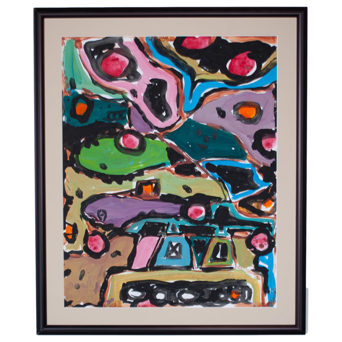 Original Abstract Expressionist Oil Painting Modern Art New York "Noah's Ark" by Jay Milder, 1989
