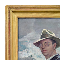 American Impressionist "Self-Portrait" Painting of Monhegan Island Maine Coast by Abraham Jacob Bogdanove, 1930
