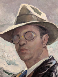 American Impressionist "Self-Portrait" Painting of Monhegan Island Maine Coast by Abraham Jacob Bogdanove, 1930