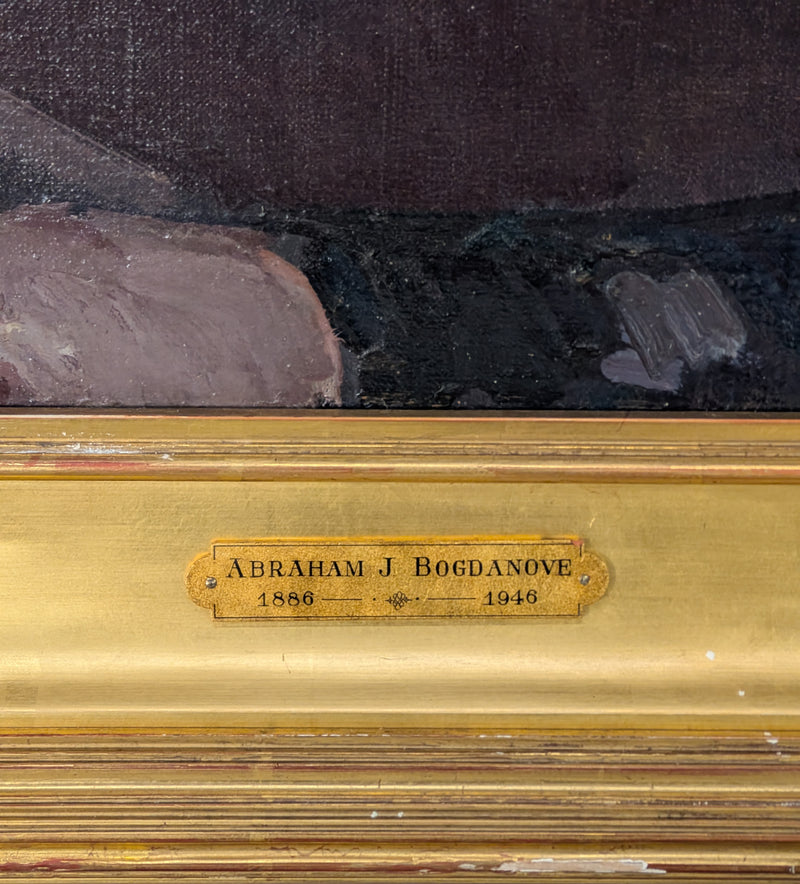 American Impressionist "Self-Portrait" Painting of Monhegan Island Maine Coast by Abraham Jacob Bogdanove, 1930