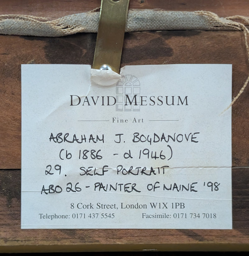 American Impressionist "Self-Portrait" Painting of Monhegan Island Maine Coast by Abraham Jacob Bogdanove, 1930