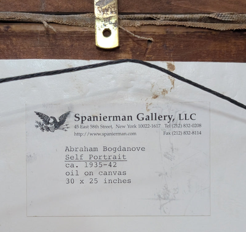 American Impressionist "Self-Portrait" Painting of Monhegan Island Maine Coast by Abraham Jacob Bogdanove, 1930