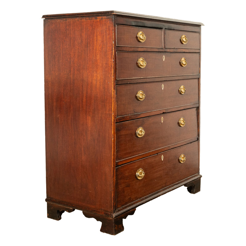 Antique 18th Century Georgian Mahogany Dresser Tall Chest of Six Drawers 1790