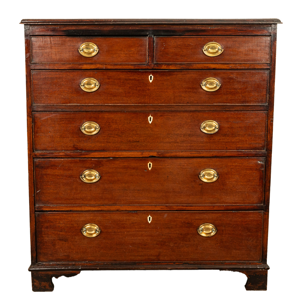 Antique 18th Century Georgian Mahogany Dresser Tall Chest of Six Drawers 1790