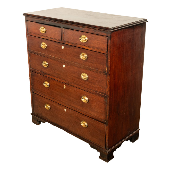 Antique 18th Century Georgian Mahogany Dresser Tall Chest of Six Drawers 1790