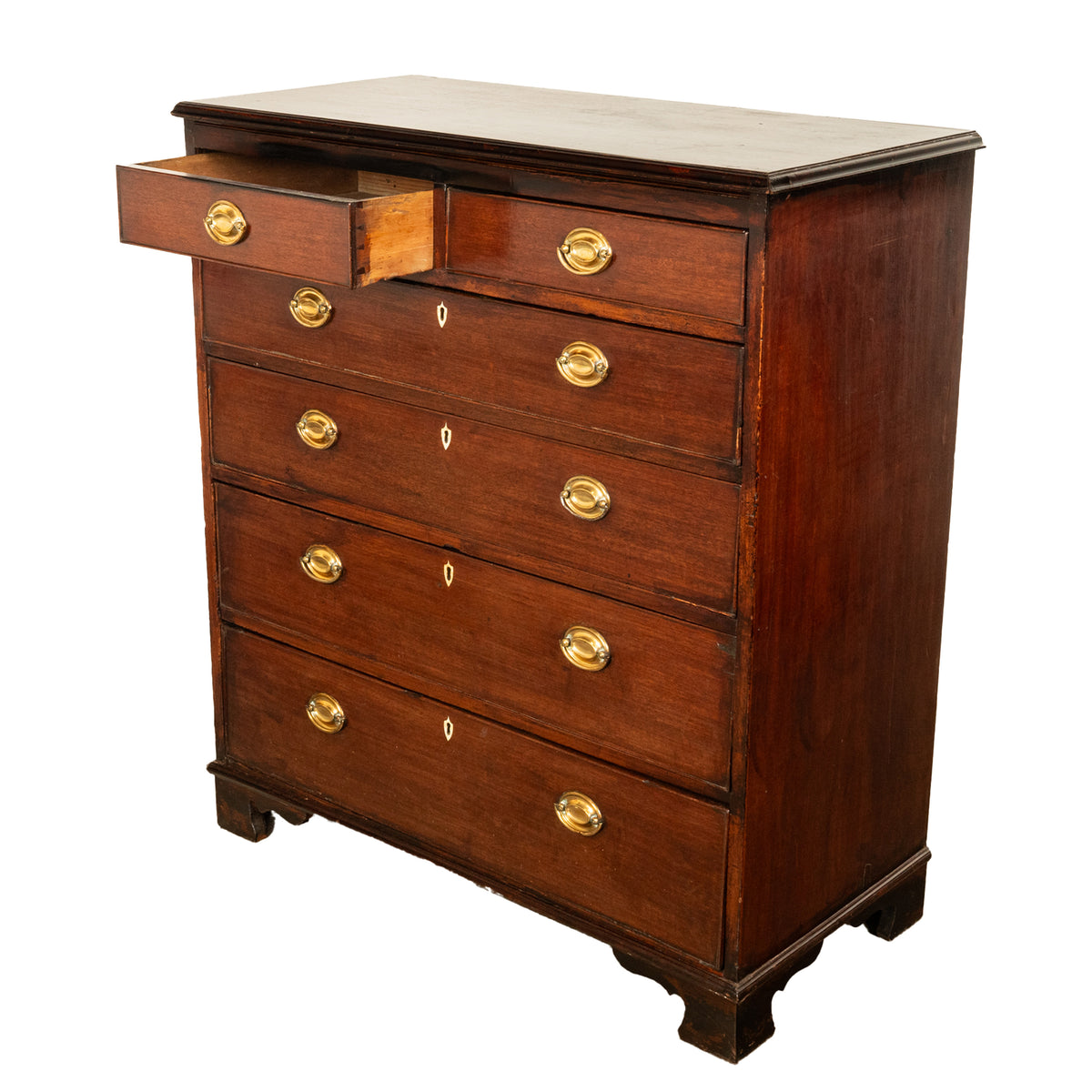 Antique 18th Century Georgian Mahogany Dresser Tall Chest of Six Drawers 1790