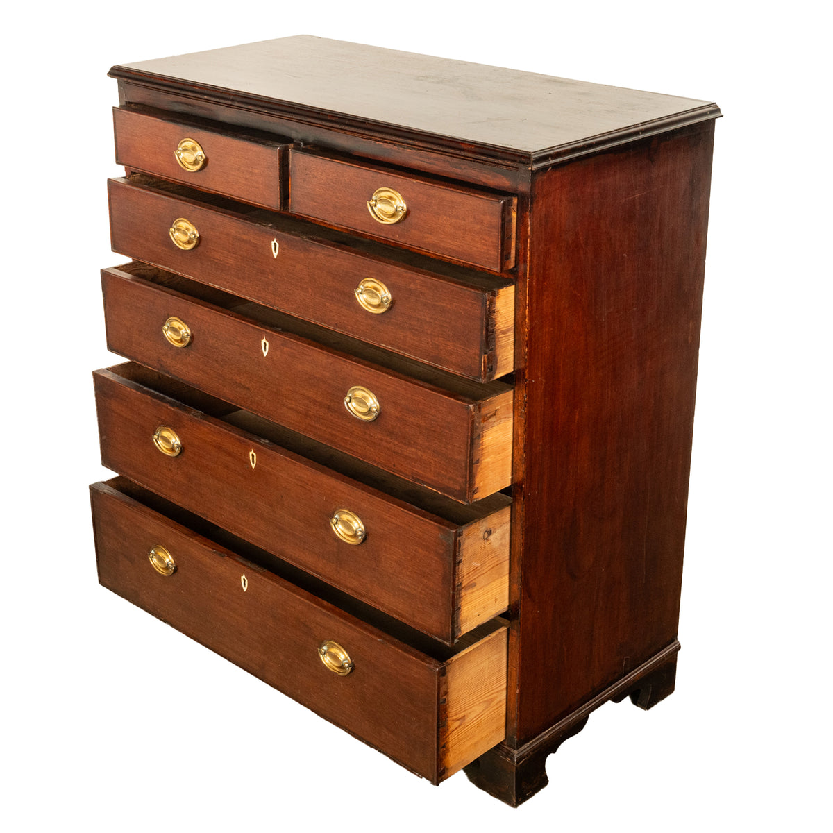 Antique 18th Century Georgian Mahogany Dresser Tall Chest of Six Drawers 1790