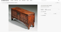 Rare Antique Queen Anne Carved Elm Childs Coffer Chest Dated 1706 Ex Christie's London