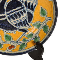 Antique Enrique Ventosa Talavera Poblano Tin-Glazed Pottery Charger Mexico 1910