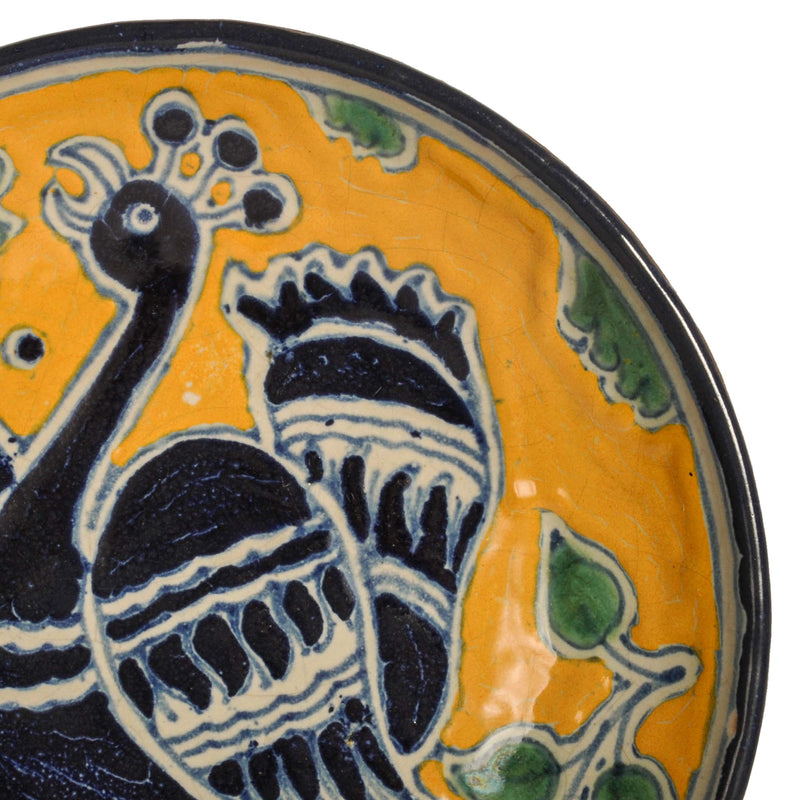 Antique Enrique Ventosa Talavera Poblano Tin-Glazed Pottery Charger Mexico 1910