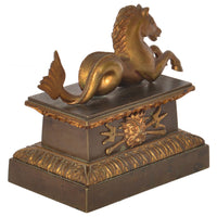 Antique French Grand Tour Bronze Statue Hippocampus Seahorse Desk Ornament 1820