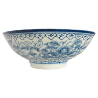 Antique Chinese 18thC Style Qianlong Qing Dynasty Blue White Porcelain Bowl 1880