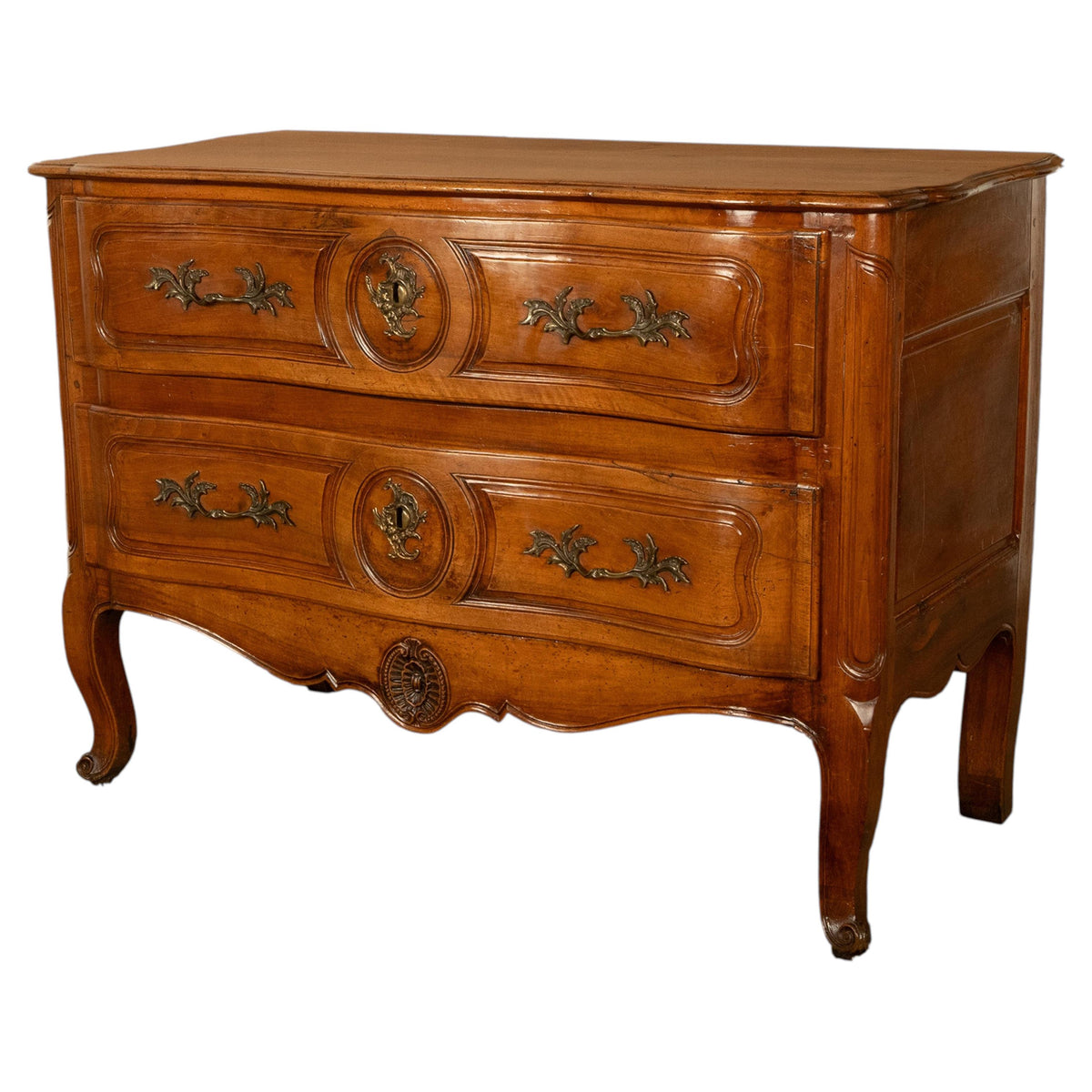 Antique 18th Century Louis XV French Provincial Rococo Cherry Commode Chest 1750