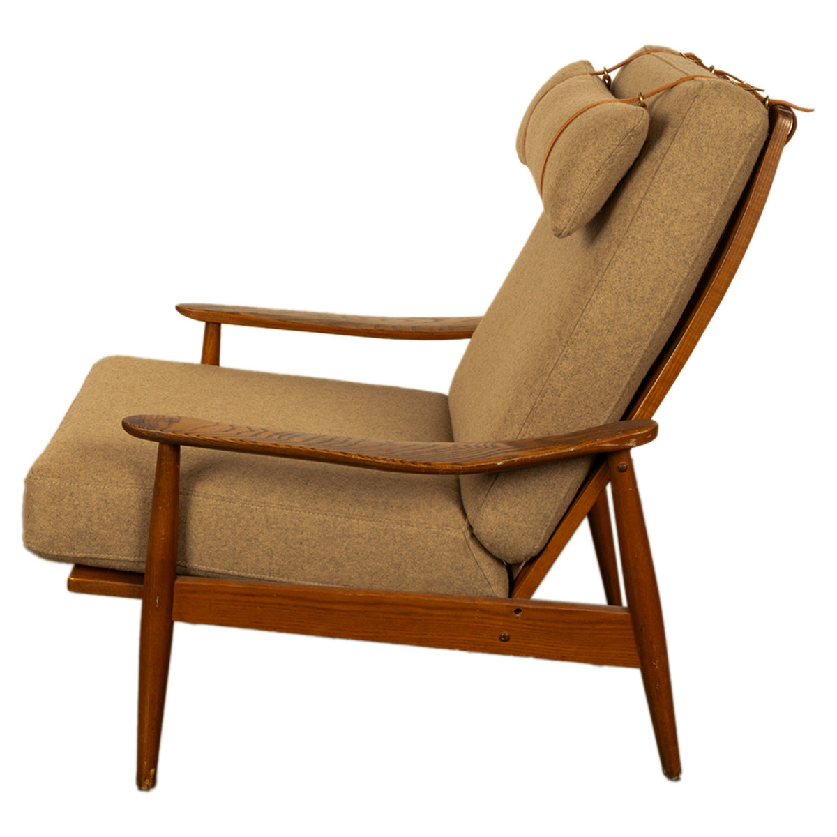 Mid Century Modern Danish Lounge Chair with Mohair Fabric Circa 1960