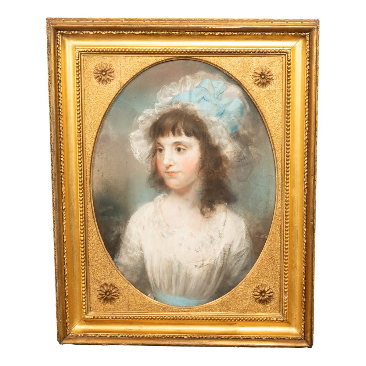 Important 18th Century Pastel Portrait Painting Young Girl by John Russell RA 1789