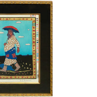 Native American Kiowa/Caddo Peoples Woodcut in Colors "New Indian Art" Pop Art