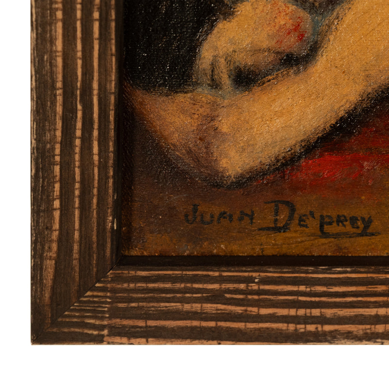 Oil Painting Puerto Rican Outsider Latin American Art "Horsemen of Apocalypse" by Juan De Prey, 1932