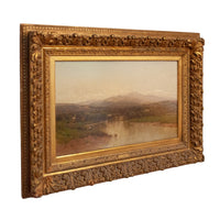 Hudson River School Landscape Oil Painting on Canvas Lake Geneva Adirondacks New York by John Bunyan Bristol, Circa 1870