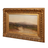 Hudson River School Landscape Oil Painting on Canvas Lake Geneva Adirondacks New York by John Bunyan Bristol, Circa 1870