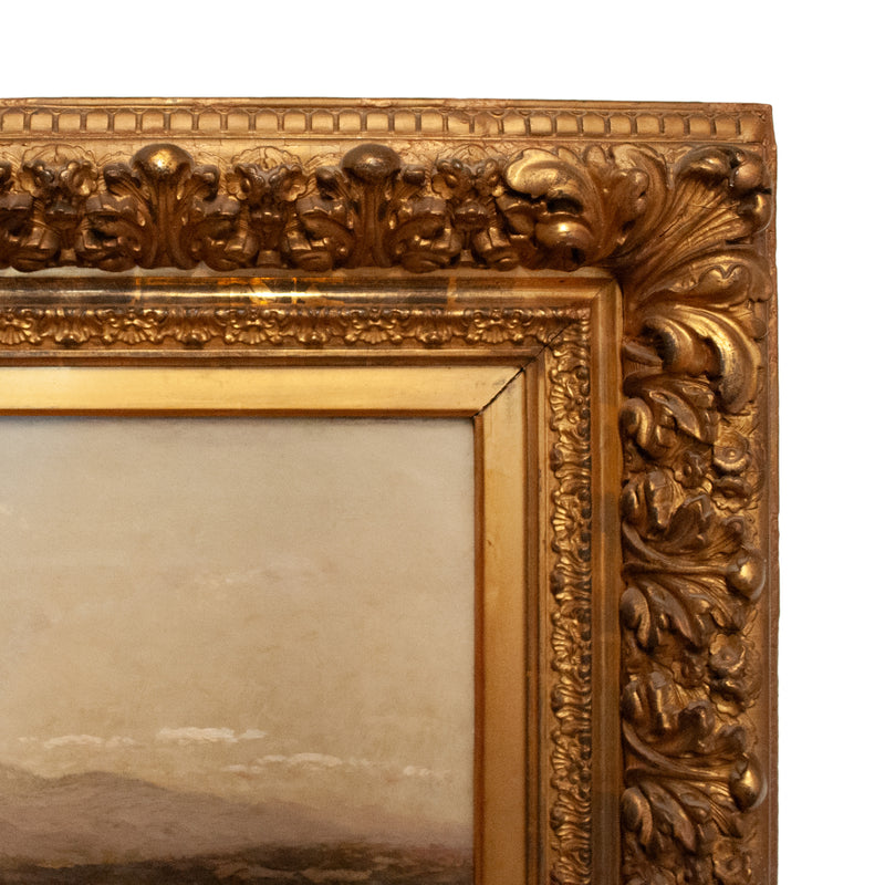 Hudson River School Landscape Oil Painting on Canvas Lake Geneva Adirondacks New York by John Bunyan Bristol, Circa 1870