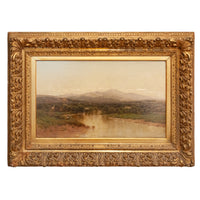 Hudson River School Landscape Oil Painting on Canvas Lake Geneva Adirondacks New York by John Bunyan Bristol, Circa 1870
