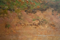 Hudson River School Landscape Oil Painting on Canvas Lake Geneva Adirondacks New York by John Bunyan Bristol, Circa 1870