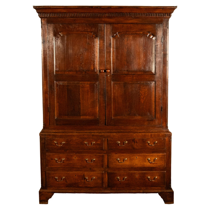 Antique 18thC Georgian Oak Welsh Livery Housekeepers Press Cupboard Cabinet 1740