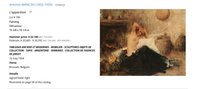 Antique Italian Realism Verismo Oil on Canvas Painting Female Nude Ex-Christie's by Antonio Mancini, 1890
