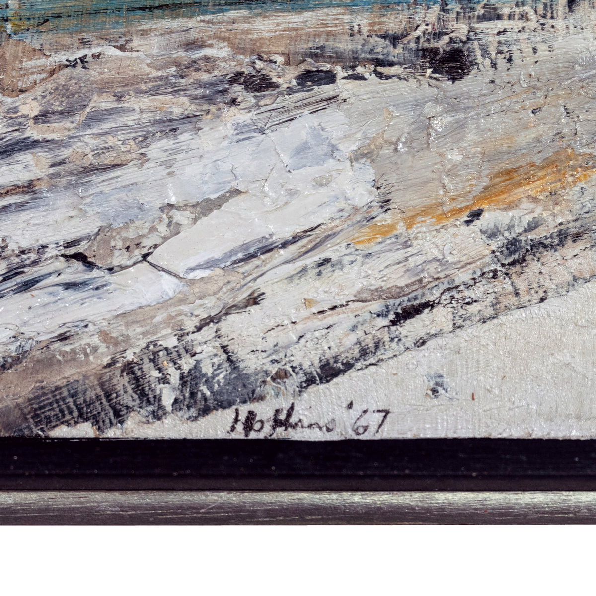 American Modernist Abstract Expressionist "Hard Edged" Oil on Canvas Painting by Budd Hopkins, 1967