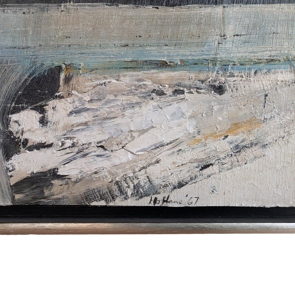 American Modernist Abstract Expressionist "Hard Edged" Oil on Canvas Painting by Budd Hopkins, 1967