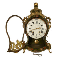 Antique 18th Century French Louis XV Painted & Ormolu Vernis Martin Cartel Clock 1750