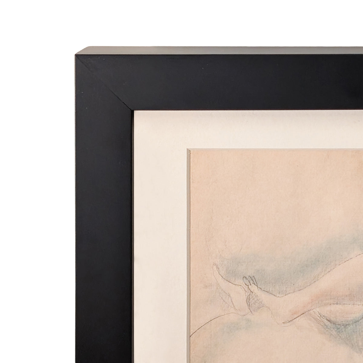 French Expressionist Original Colored Drawing Painting Seated Nude Young Woman by Jules Pascin, 1920