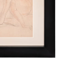 French Expressionist Original Colored Drawing Painting Seated Nude Young Woman by Jules Pascin, 1920
