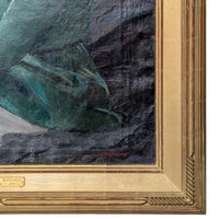 American Impressionist Portrait Painting of "Pearl" Monhegan Island Maine Coast by Abraham Jacob Bogdanove. 1930