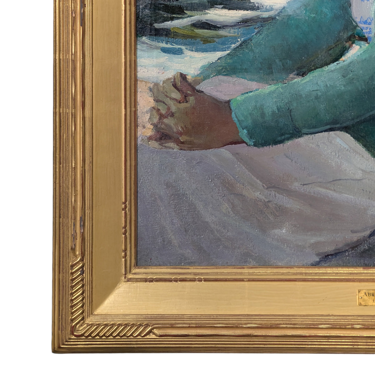 American Impressionist Portrait Painting of "Pearl" Monhegan Island Maine Coast by Abraham Jacob Bogdanove. 1930