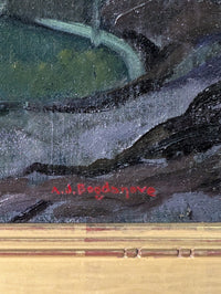 American Impressionist Portrait Painting of "Pearl" Monhegan Island Maine Coast by Abraham Jacob Bogdanove. 1930