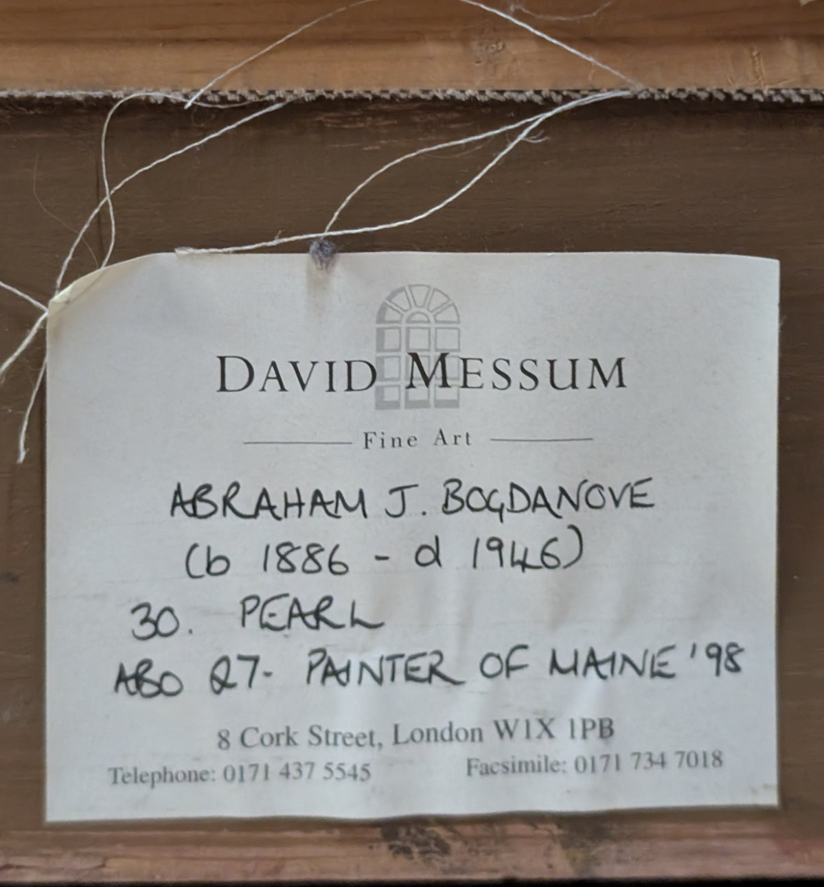 American Impressionist Portrait Painting of "Pearl" Monhegan Island Maine Coast by Abraham Jacob Bogdanove. 1930