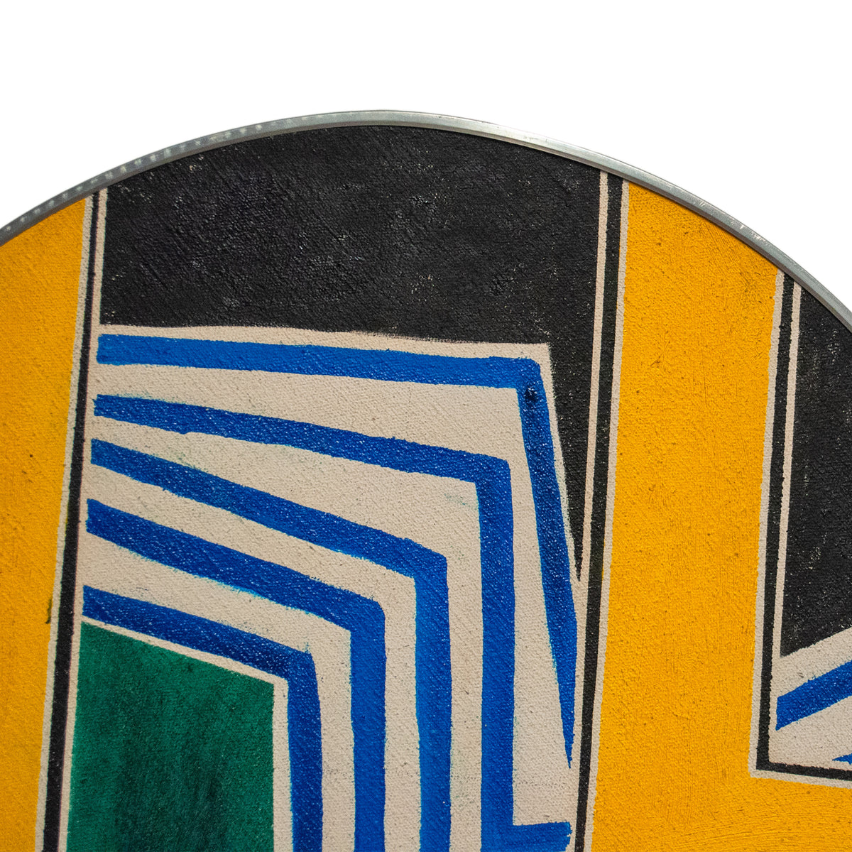 Abstract American Modernist Geometric Oil on Canvas Circular Painting New York by Pierre Clerk, 1968