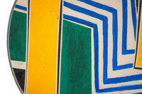 Abstract American Modernist Geometric Oil on Canvas Circular Painting New York by Pierre Clerk, 1968