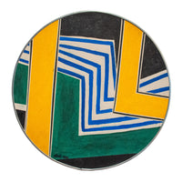 Abstract American Modernist Geometric Oil on Canvas Circular Painting New York by Pierre Clerk, 1968