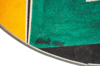 Abstract American Modernist Geometric Oil on Canvas Circular Painting New York by Pierre Clerk, 1968