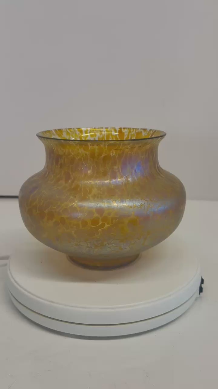 Large Antique Loetz Candia Papillon Iridescent Art Nouveau Glass Vase Austria