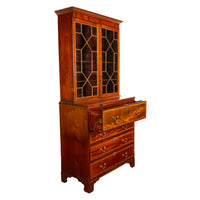 Antique Georgian Inlaid Mahogany Bureau Bookcase Butler's Secretary Desk 1780