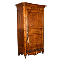 Antique French Provincial Inlaid Burl Chestnut Wardrobe Armoire Bonnetiere 1750