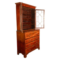 Antique Georgian Inlaid Mahogany Bureau Bookcase Butler's Secretary Desk 1780