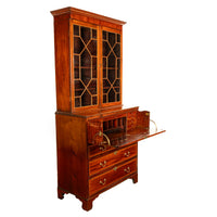 Antique Georgian Inlaid Mahogany Bureau Bookcase Butler's Secretary Desk 1780