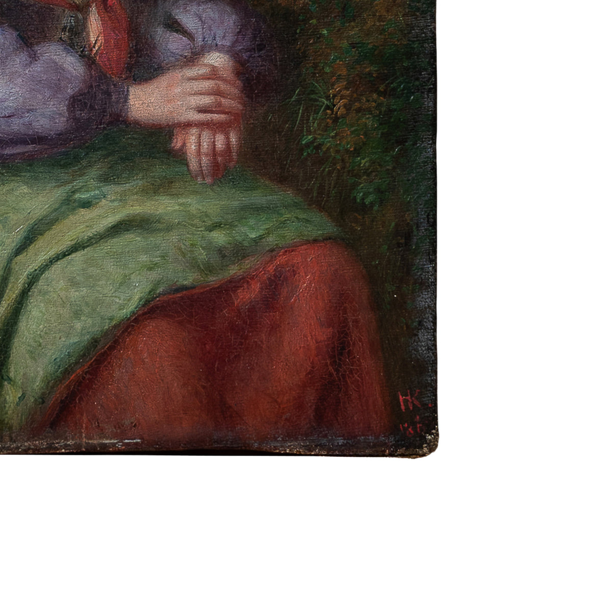 Antique 19th Century Realism Landscape Portrait Oil Painting of a Beautiful Young Woman by Haynes King, 1860