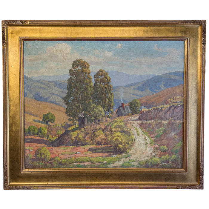 American Impressionist Oil on Canvas Painting "California Highlands" Los Angeles by Charles Smith, 1930
